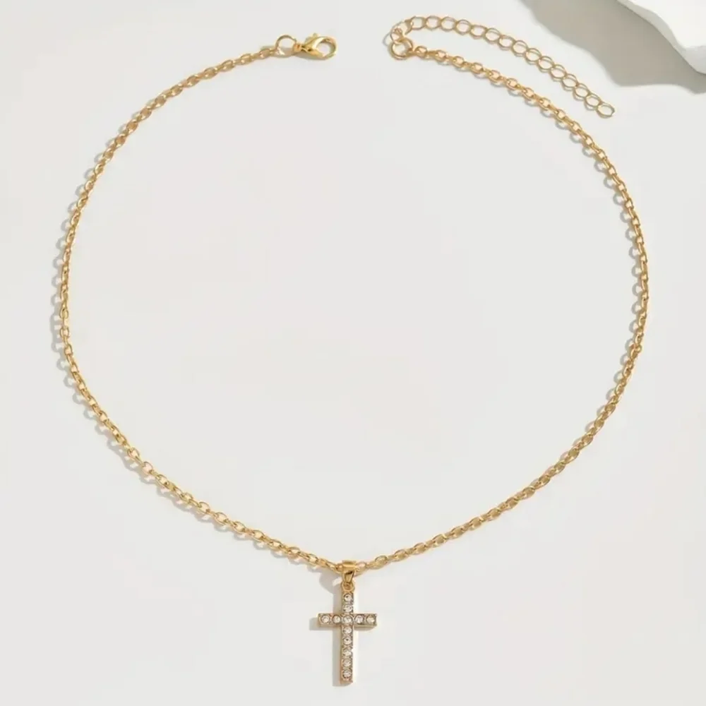 Ladies Elegant Gold Cross Necklace